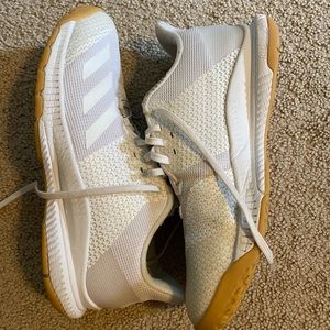 White Adidas Volleyball Tennis Shoes